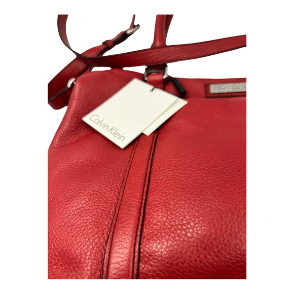 Calvin Klein soft Red Leather Handbag NWT - Picture 2 of 8